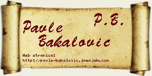 Pavle Bakalović vizit kartica